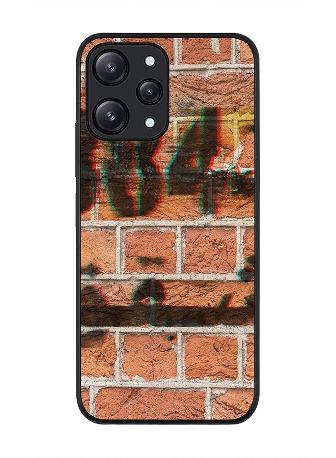 Stylizedd Rugged Black edge case for Xiaomi Redmi 12 4G, Slim fit Soft Case Flexible Rubber Edges Anti Drop TPU Gel Thin Cover -  Wall Stencil - Image 1