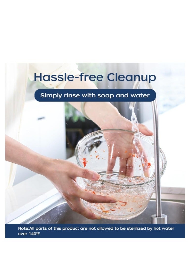 HOTOR مطحنة لحم كهربائية، معالج طعام، مفرمة كهربائية متعددة الوظائف بسرعتين مع وعاء زجاجي و 4 شفرات للحوم والخضروات والفواكه والمكسرات للمنازل والمطاعم/أزرق داكن 2.5 لتر - Image 4