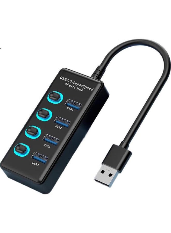 Union Star Ulinkstar Usb 3.0 Hub Splitter Dock 4 Ports 1M With Switch Control For Laptop Desktop Computer Extender Multi-Port Hub U304-1 - Image 3