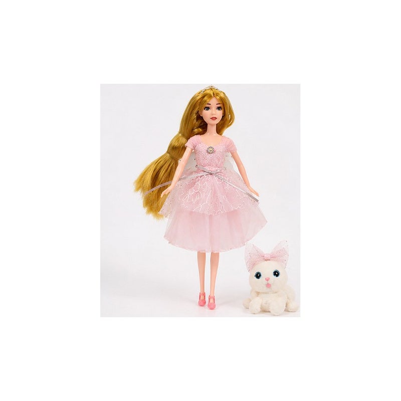 glo Emily Fashion Doll with Fluffy Cat Companion, Pink Dress, Girls' Toy - Image 2