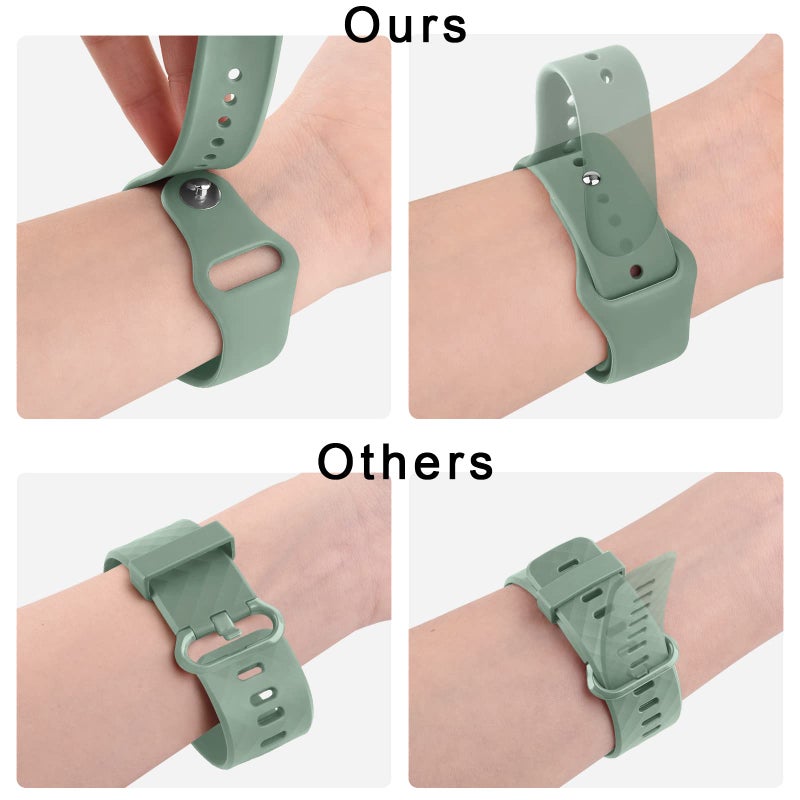 AK 4 Pack Silicone Bands Compatible with Fitbit Versa 2 / Versa/Versa Lite/Versa SE, Classic Soft Straps Replacement Sport Wristbands for Women Men (4Pack C) - Image 3