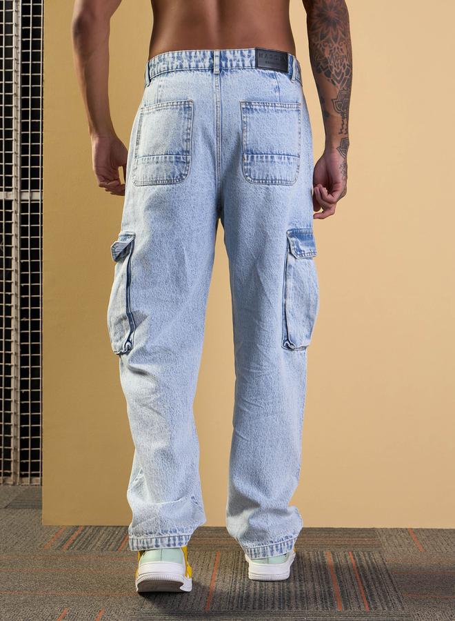 Mascln Sassafras Mascln Sassafras Mid Rise Washed Cargo Pocket Jeans - Image 5