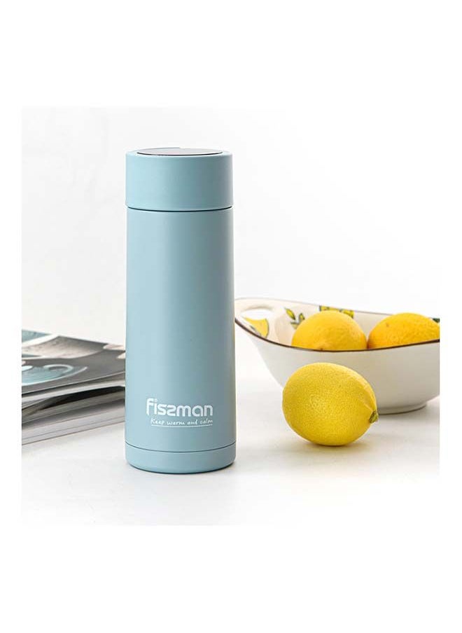 Fissman - Double Wall Vacuum Travel Mug Thermos for Tea Coffee Milk Water Stainless Steel Flasks Thermal Insulation For Hot And Cold 390ml Blue - Image 1