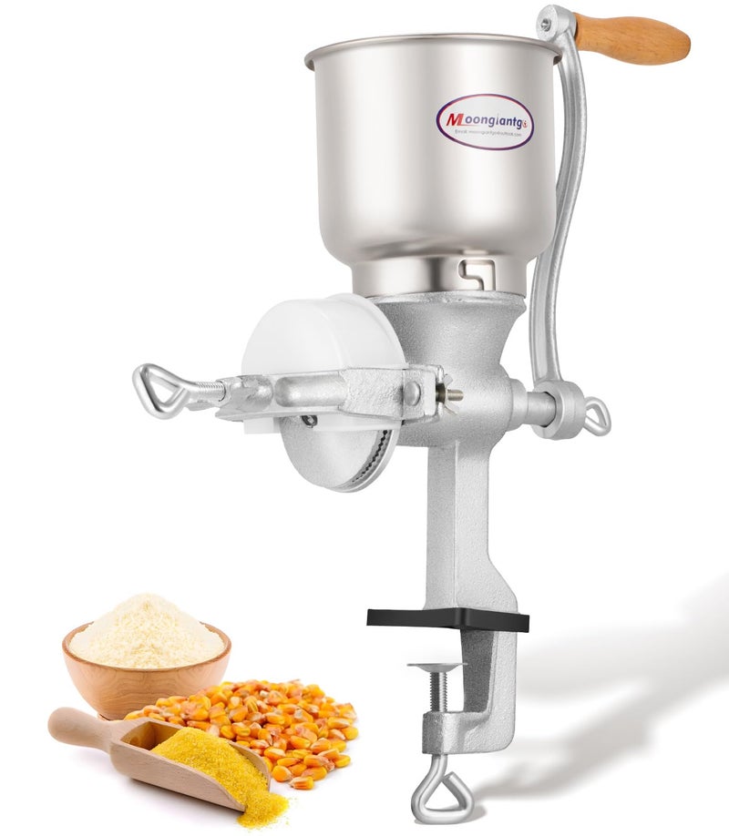 Moongiantgo Moongiantgo Corn Grinder Mill Cast Iron Grain Mill Hand Grinder with Large Hopper for Corn Barley Wheat Berries Coffee Chickpeas Pepper Dried Beans Animals Feed Home Brewing 