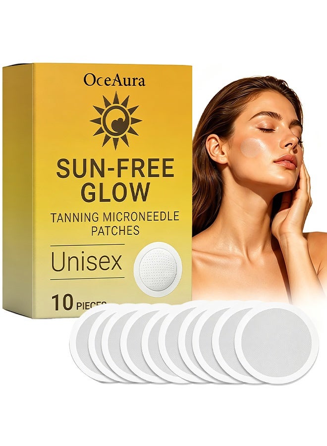 OceAura Sun-Free Glow Tanning Microneedle Patches, Unisex Self Tanner Sticker For Natural Bronzed Skin Tone, No Sun Exposure Local Body Tanning Care Patch,10Pcs - Image 1