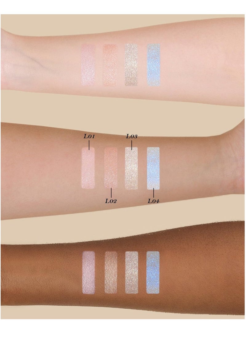 Flower Knows Flower Knows Little A Embossed Face Highlighter Palette - Diamond Glitter, 3D Contour, Water Light Formula for Brightening and High Light Effect (L04 Moon River, 8g)  - Image 4