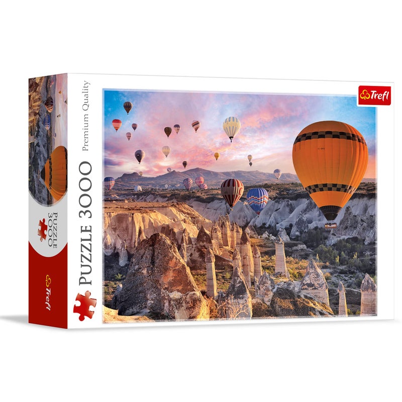 Trefl Balloons Over Cappadocia 3000 Piece Jigsaw Puzzle Red 46x33 Print DIY Puzzle Creative Fun Classic Puzzle for Adults and Children from 15 Years Old - Image 3