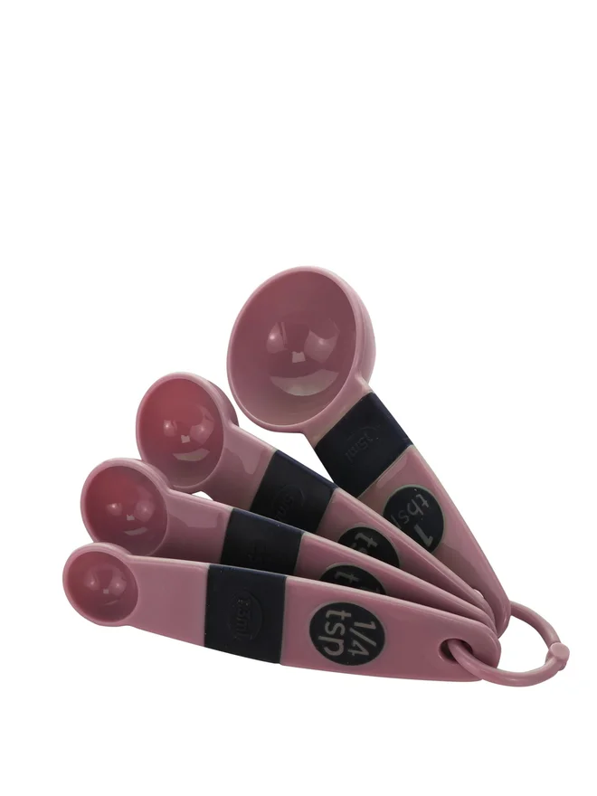 Cuisine Art Cuisine Art 4-Pieces Measuring Spoon Set, Light Maroon Rose