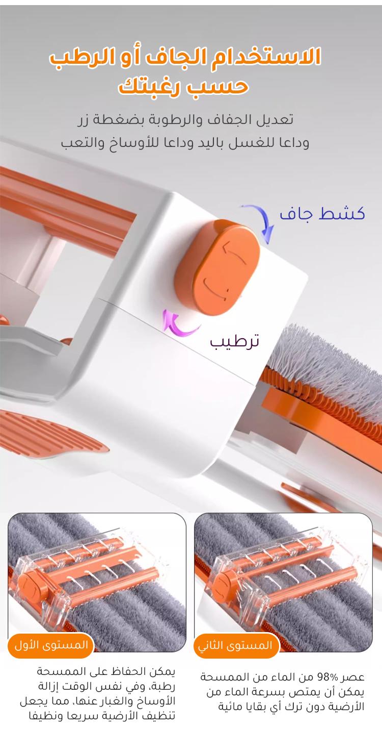 ممسحة منزلية كبيرة الحجم، تنظيف سهل، لا حاجة للغسل اليدوي، مثالية لمن لا يرغب في بذل مجهود، طقم ممسحة مسطحة بدون ترك أي أثر مع دلو - Image 5