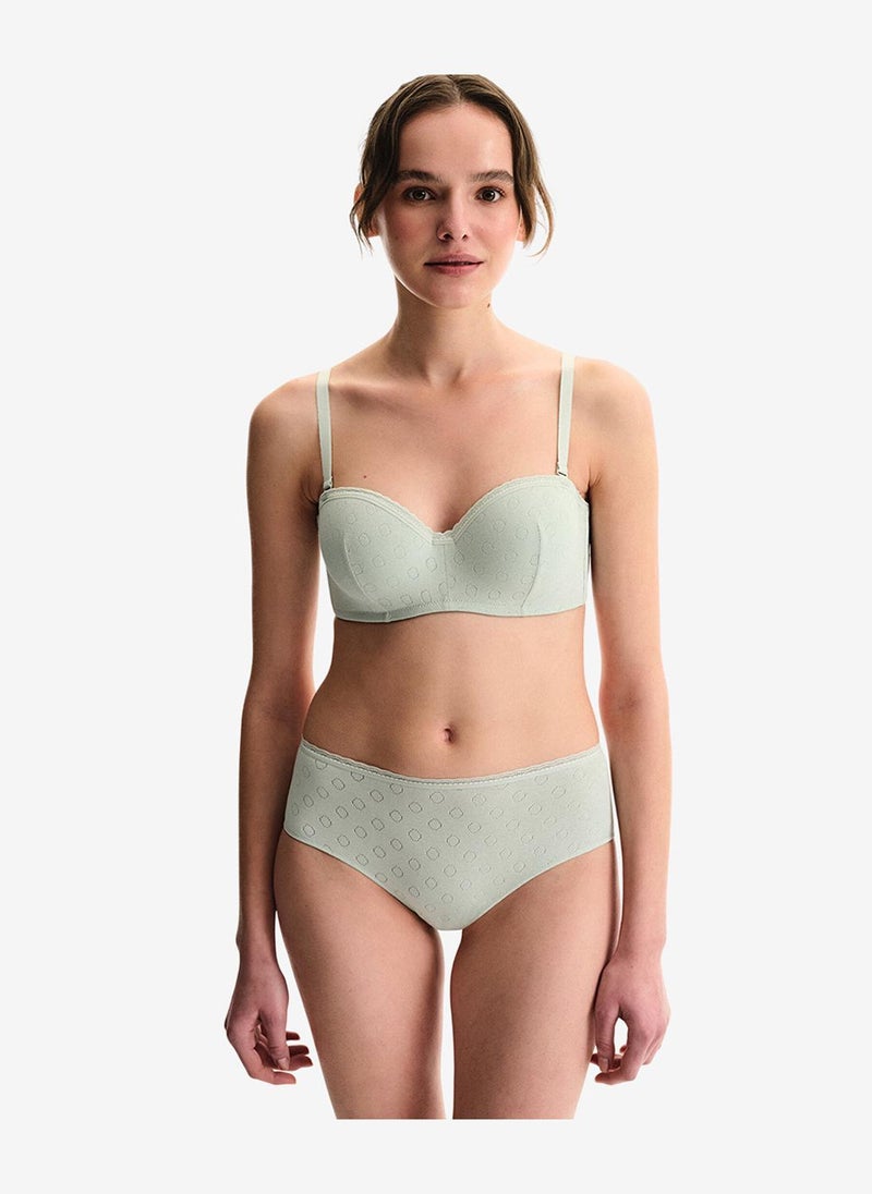 Penti Women Lotus Pointel Light Green Strapless Wired Bra - Image 1