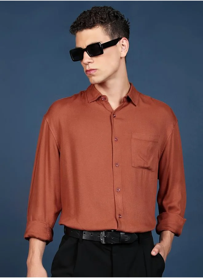 HIGHLANDER Relaxed Fit Long Sleeves Formal Shirt by Styli