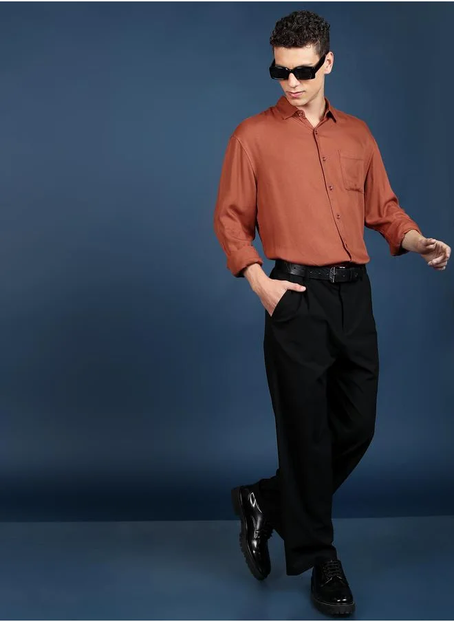 هاي لاندر Relaxed Fit Long Sleeves Formal Shirt