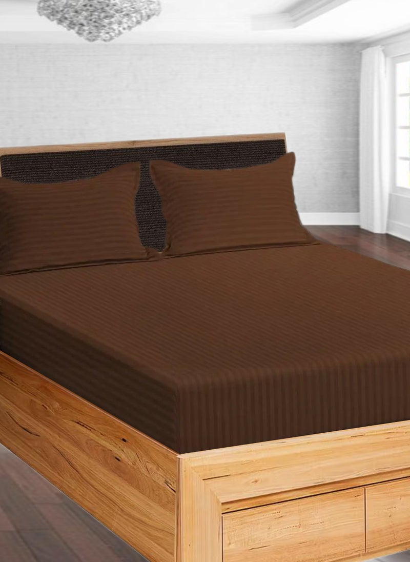REDTOMMY BROWN Extra Deep Pocket Bed Sheet Cotton Set 180x200+25cm - Image 1