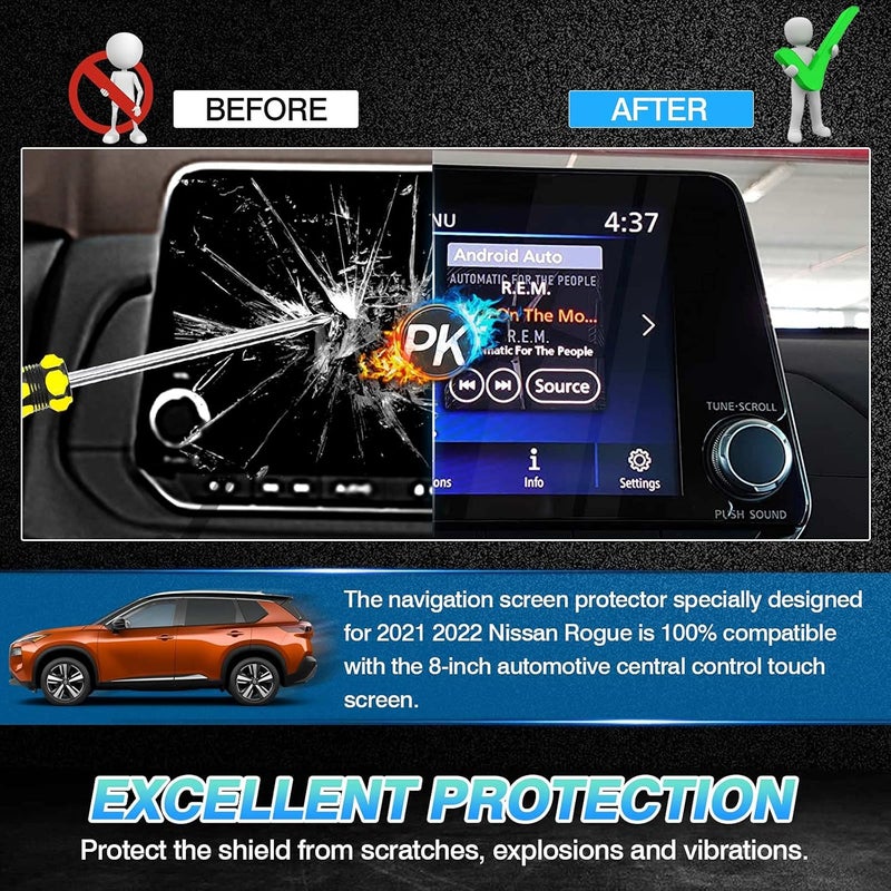 Autorder Screen Protector for 2021 2022 2023 2024 2025 Nissan Rogue S SV Accessories 8-inch Tempered Glass Film Touchscreen Protector Foil (NOT for Rogue Sport) - Image 4