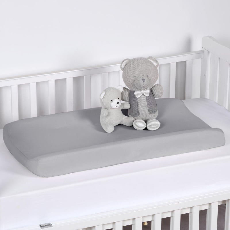 PHF Baby Changing Pad Covers for Boys Girls, 2 Pack Ultra Soft Breathable Microfiber Changing Pad Table Sheets for Most Baby Changing Pads, Light Grey & Navy - Image 2