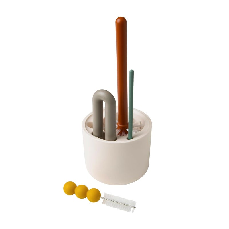 BOON فرش تنظيف زجاجات الأطفال بوون مود  تشمل فرشاة تنظيف الزجاجات وفرشاة تنظيف القش وفرشاة الحلمة وفرشاة التفاصيل لزجاجات الأطفال  مجموعة تنظيف زجاجات الأطفال والقش  ديكو  4 قطع - Image 1