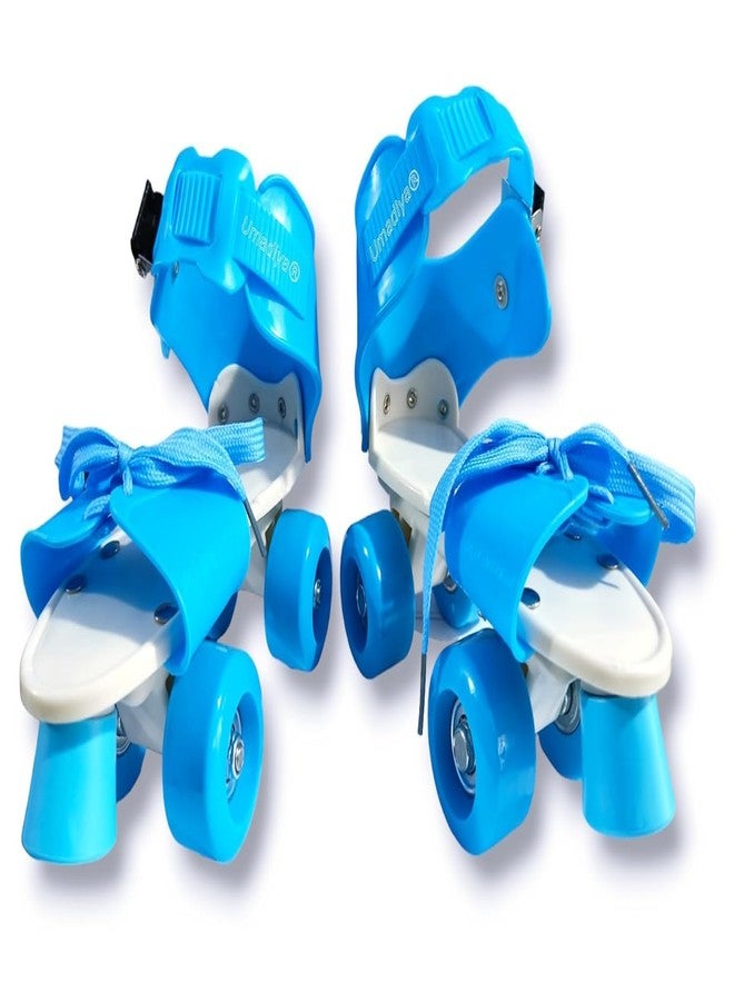 Fovrtye Latest Designed Roller Skates with Front Break for Kids Group 4-15 Years Adjustable 4 Wheels Inline Skating Shoes (Blue) - Image 1