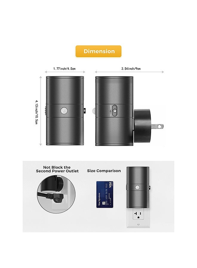 MAANGE 0-100LM Dimmable Night Light Socket With Twilight Sensor, Motion Sensor Light Indoor for Bathroom Hallway Bedroom Stairway Kids Elderly - Image 2