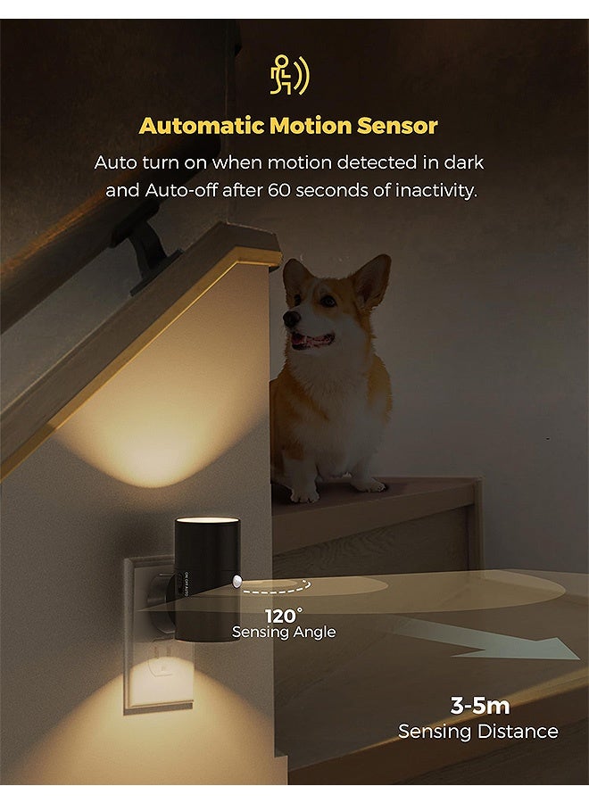 MAANGE 0-100LM Dimmable Night Light Socket With Twilight Sensor, Motion Sensor Light Indoor for Bathroom Hallway Bedroom Stairway Kids Elderly - Image 4