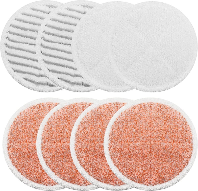 BeiLan Spinwave Mop Pads Replacement Set Compatible with Bissell Spinwave 2039A 2124: 4 Heavy Scrub Pads, 2 Soft Pads, 2 Scrubby Pads by (8Pack) - Image 1