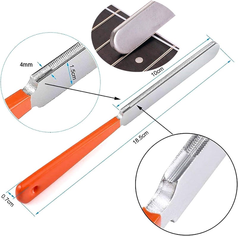 KEWAYO Guitar Fingerboard Luthier Tool Set Including Guitar Fret Crowning Luthier File Fret Leveling Beam Sanding Leveler Beam and Fingerboard Guard Protectors for Guitar Bass - Image 4