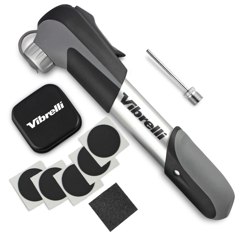 Vibrelli Mini Bike Pump - Presta & Schrader Bicycle Pump - 120 PSI Tire Pump for Road & MTB - No Valve Changing Needed, Mini Pump - Image 1