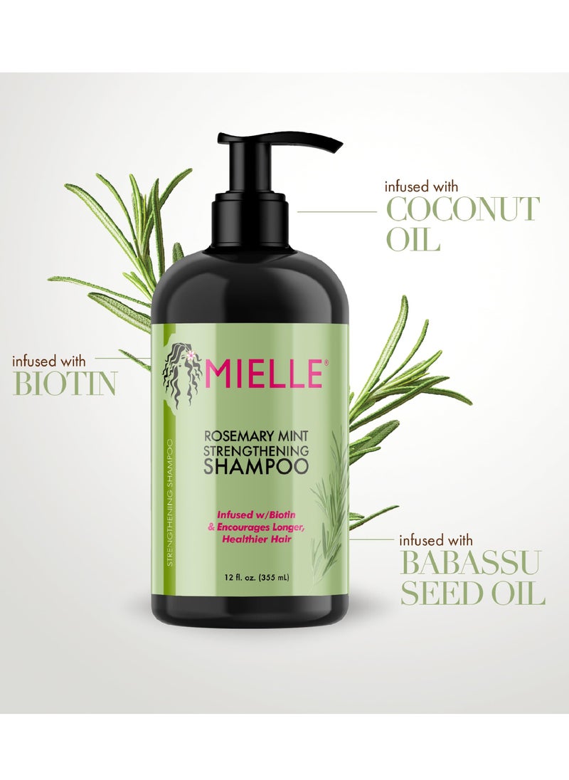 MIELLE ORGANICS CARE - Mielle Organics Rosemary Mint Strengthening Shampoo, Supports Hair Strength, Smooth Shampoo for Dry and Crinkled Hair, Weightless Hair Treatment 355ml - Image 1