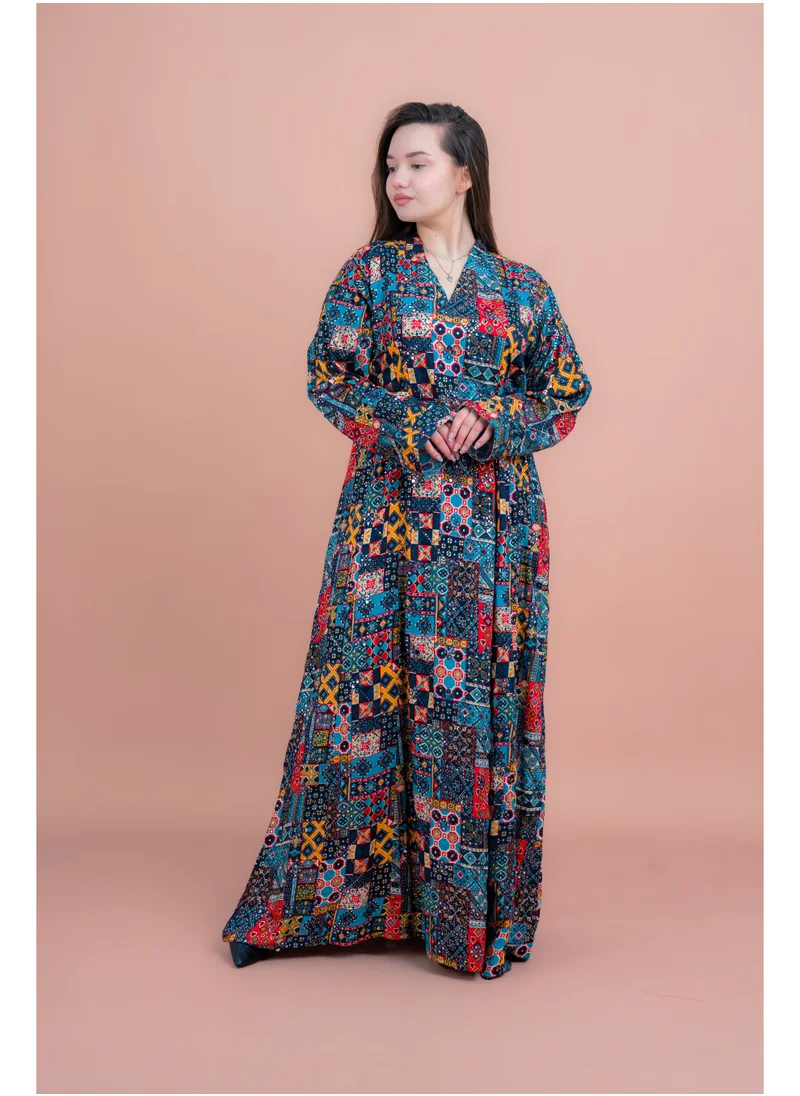 IKKXA Abstract Geometric Maxi IK062 Blue