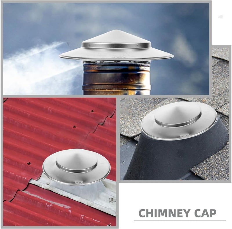 LABRIMP Stainless Steel Chimney Cap Rain Cover 200mm Pipe Roof Vent Cap Windproof Funnel Protector Outdoor Fireplace Stove Pipe Chimney Cowl - Image 5