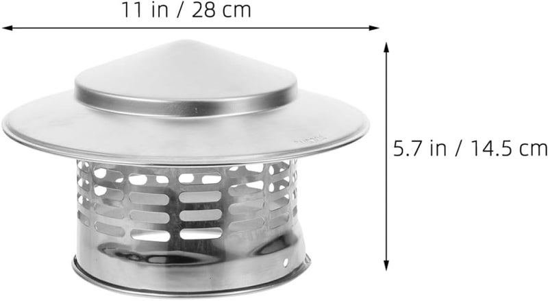 LABRIMP Stainless Steel Chimney Cap Rain Cover 200mm Pipe Roof Vent Cap Windproof Funnel Protector Outdoor Fireplace Stove Pipe Chimney Cowl - Image 2