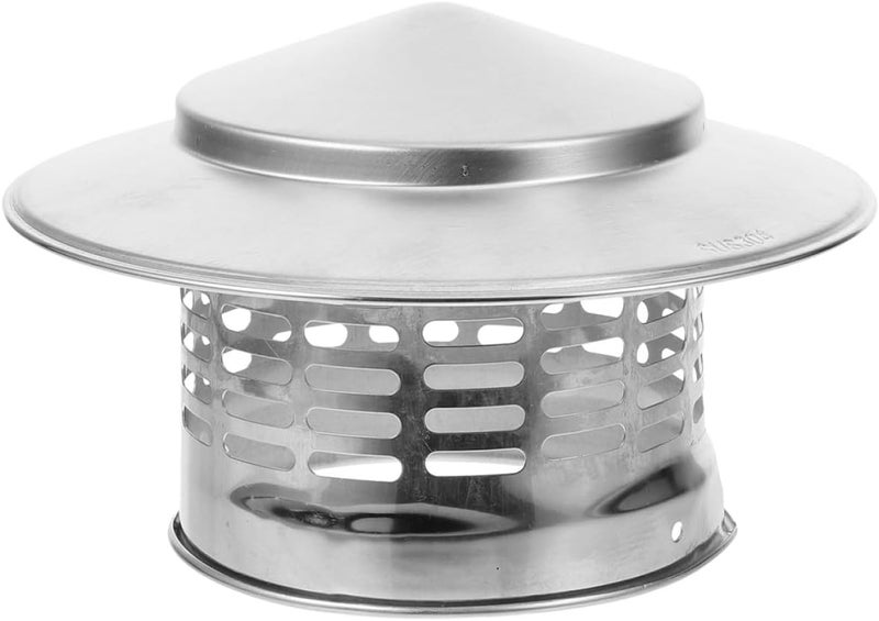 LABRIMP Stainless Steel Chimney Cap Rain Cover 200mm Pipe Roof Vent Cap Windproof Funnel Protector Outdoor Fireplace Stove Pipe Chimney Cowl - Image 1