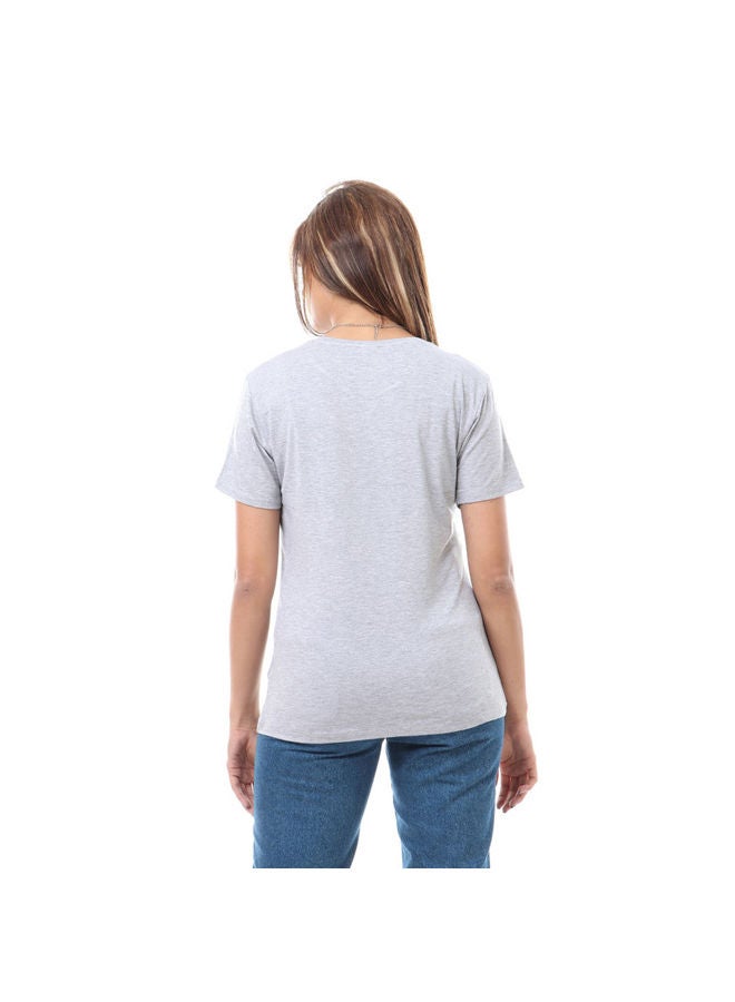 ESLA Half Sleeved Printed Top Gray - Image 3