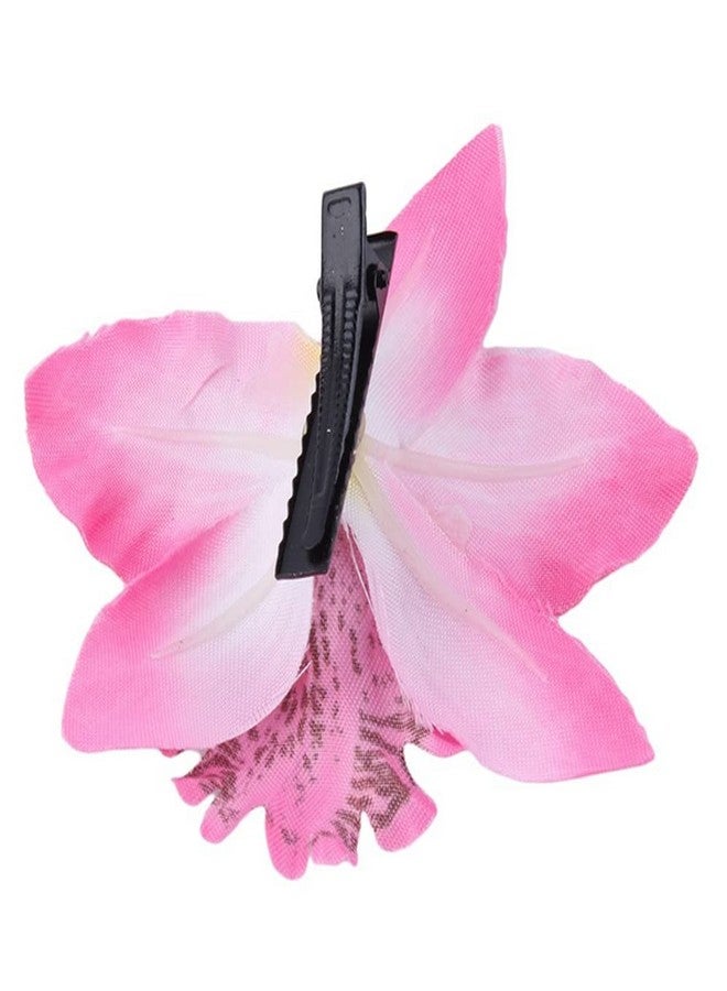 إيلاندي 12 قطعة من مشابك الشعر المصنوعة من الشيفون المزدوج على شكل زهرة الأوركيد، مشابك شعر هاواي على شكل زهرة التمساح، مشابك شعر لحفلات الزفاف والعرائس، دبابيس شعر، مشابك شعر، إكسسوارات ملابس الشاطئ (لون عشوائي) - Image 3