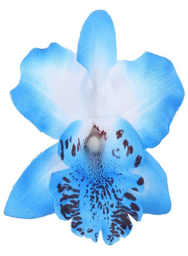 إيلاندي 12 قطعة من مشابك الشعر المصنوعة من الشيفون المزدوج على شكل زهرة الأوركيد، مشابك شعر هاواي على شكل زهرة التمساح، مشابك شعر لحفلات الزفاف والعرائس، دبابيس شعر، مشابك شعر، إكسسوارات ملابس الشاطئ (لون عشوائي) - Image 4