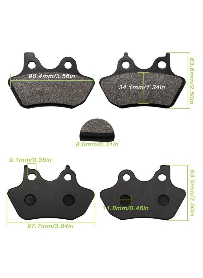 MooLang Brake Pads Front and Rear for Harley Davidson Road Glide, FLHTCU-I Electra Glide Ultra Classic/ FLHRCi Road King Classic/ FLHX/FLHXi Street Glide/ Dyna Low Rider/ Wide Glide/ Super Glide - Image 3