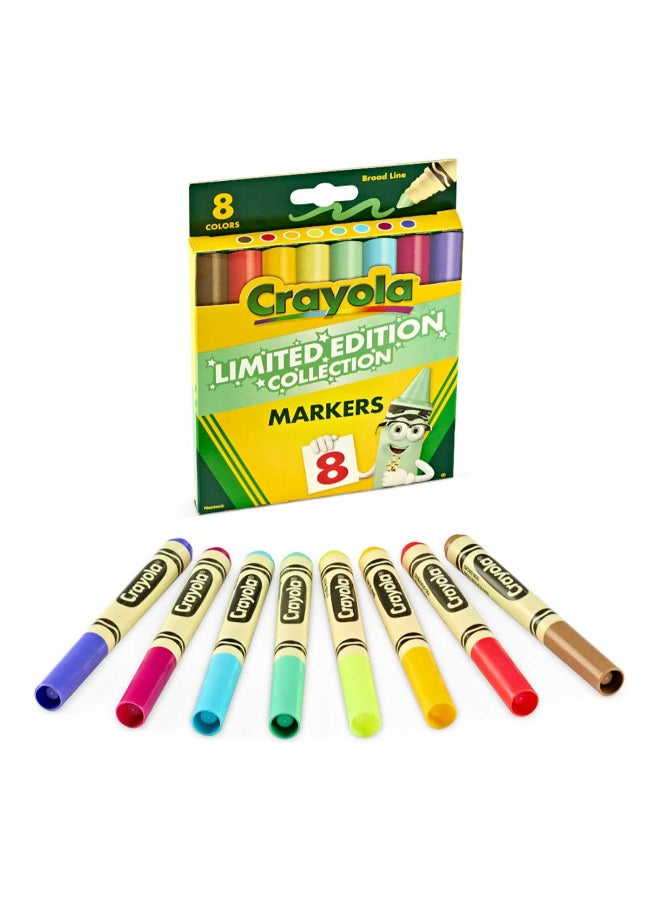 Crayola Markers خط عريض بألوان محدودة الإصدار، 8 ألوان متنوعة - Image 1