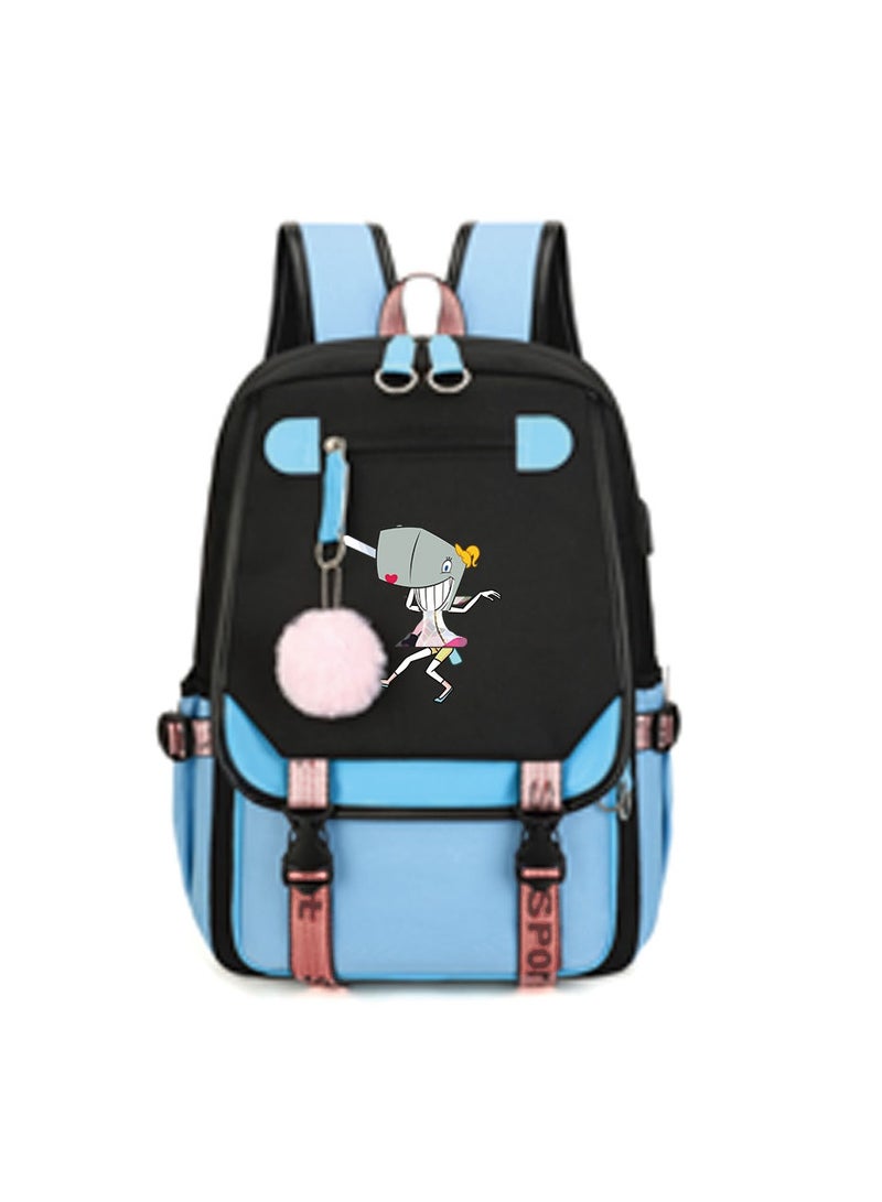 Student creative pattern backpack three-piece set 3D butterfly series men's and women's large-capacity computer backpack combination,21- Three-piece set - 4 - 271