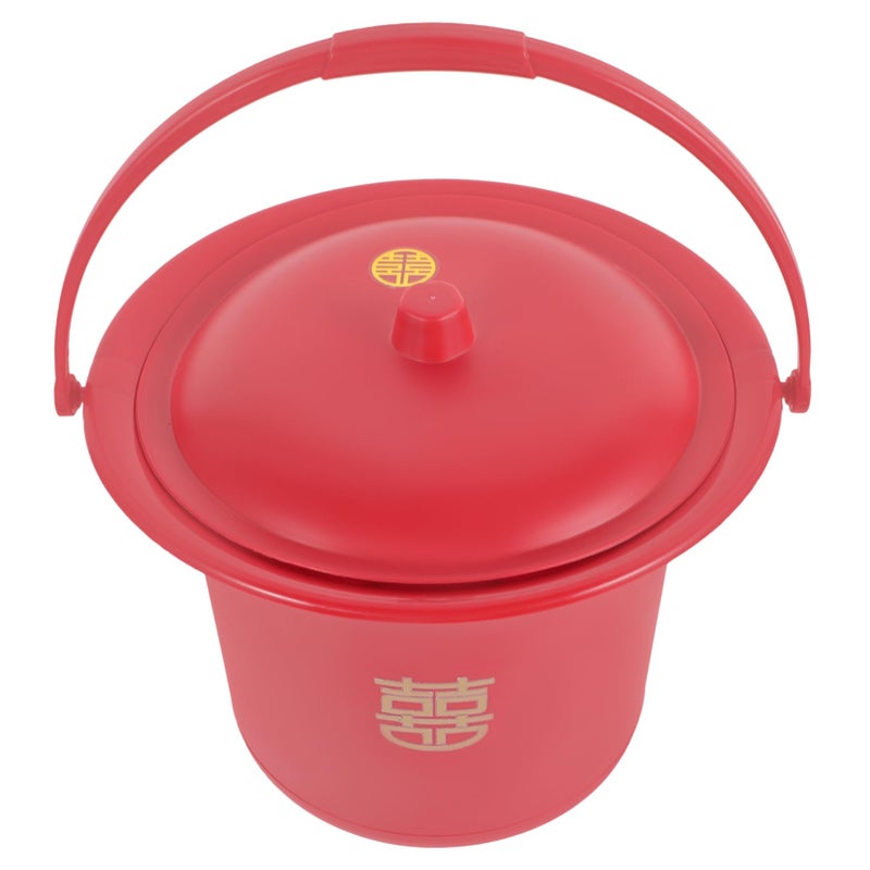 Thick Plastic Bedside Commode Pot With Lid Non Slip Base Easy Clean Spittoon - Image 2