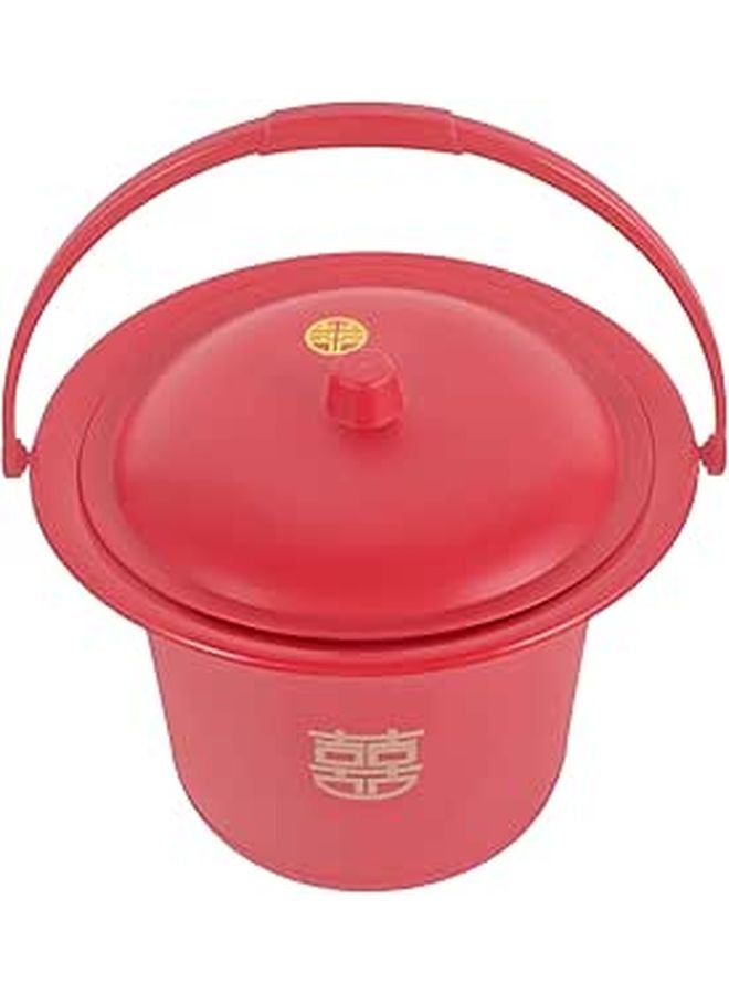 Thick Plastic Bedside Commode Pot With Lid Non Slip Base Easy Clean Spittoon - Image 1