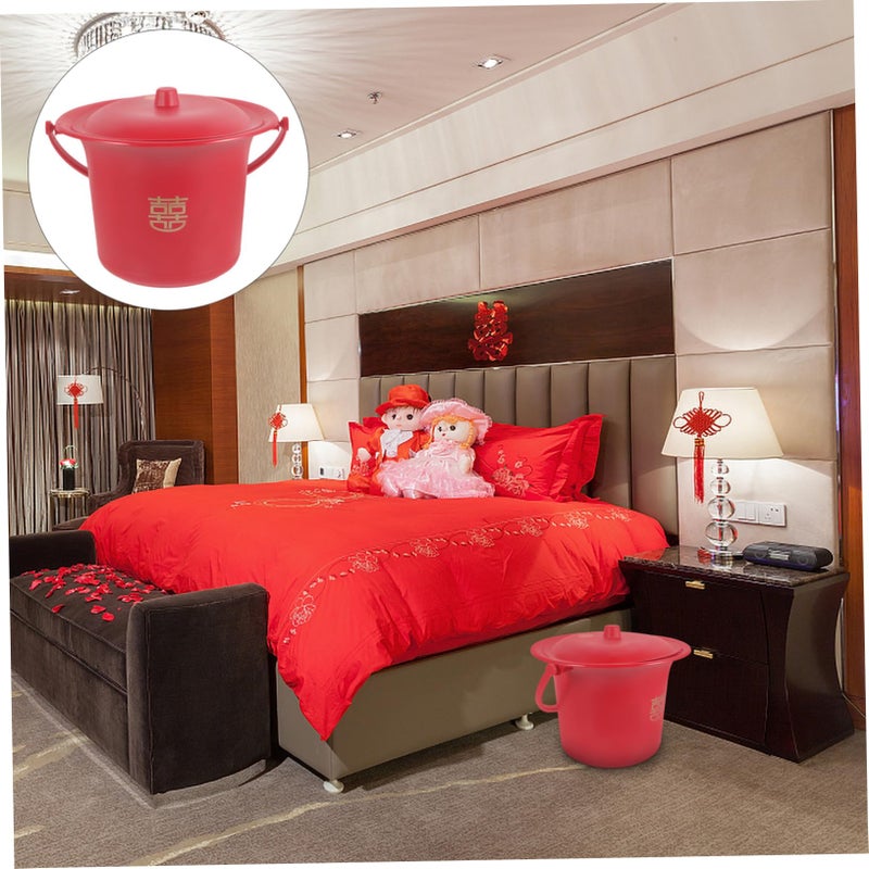 Thick Plastic Bedside Commode Pot With Lid Non Slip Base Easy Clean Spittoon - Image 4