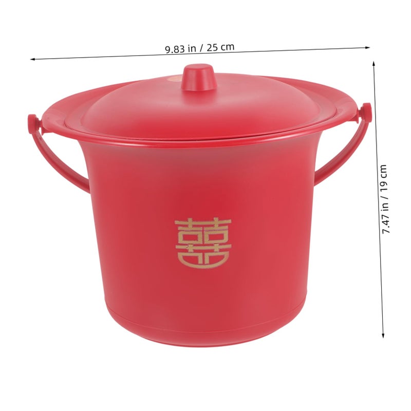 Thick Plastic Bedside Commode Pot With Lid Non Slip Base Easy Clean Spittoon - Image 3