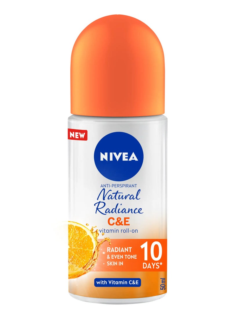 Nivea Nivea, Deodorant, Roll-On, Instant Glow, with Vitamins E and C - 50 ml  - Image 1