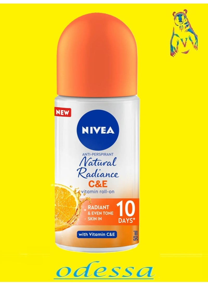 Nivea Nivea, Deodorant, Roll-On, Instant Glow, with Vitamins E and C - 50 ml  - Image 2