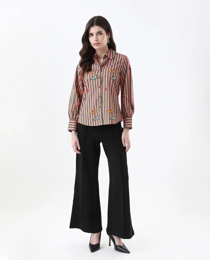 Rareism Women's Printed Regular Fit Shirt