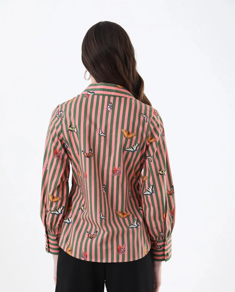 Rareism Women's Printed Regular Fit Shirt
