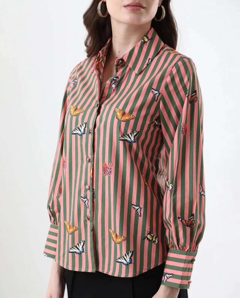 Rareism Women's Printed Regular Fit Shirt
