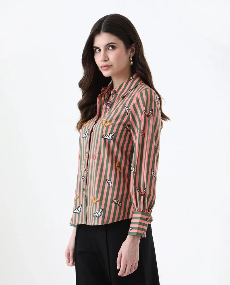 Rareism Women's Printed Regular Fit Shirt