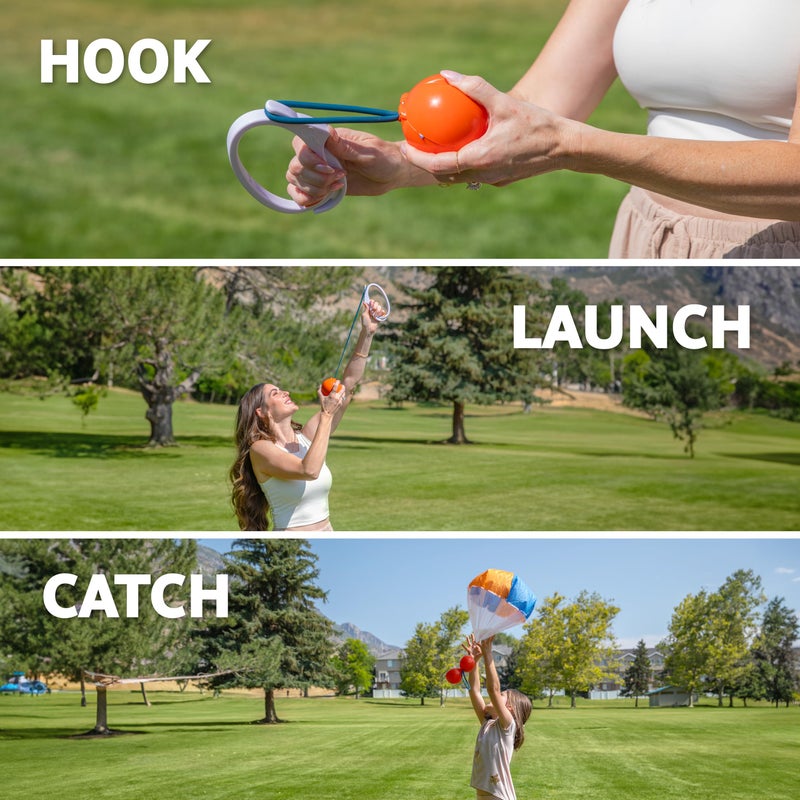 Djubi ParaShoot, The Ultimate Outdoor Parachute Ball Launching Toy for Kids and Adults, Fun Family and Outdoor Party Activity for Ages 8+ - Image 4
