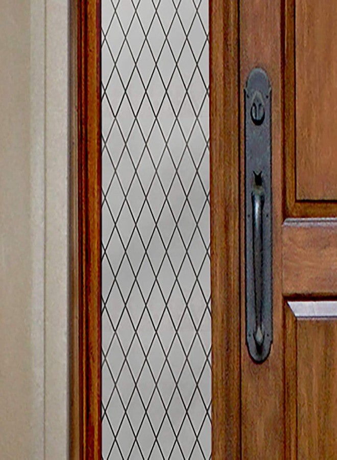جيلا Gila® Privacy Décor Frosted Lattice Sidelights Entry Residential Window Film DIY Static Cling No glag No Adhesive 1ft x 6.5ft (12in x 78in) (6.5 square ft) - Image 1