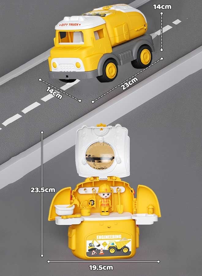 إيزي سو مجموعة ألعاب سيارات تظاهرية 3 في 1، نموذج مركبة هندسية واقعية بثلاثة أشكال يمكن تحويلها بحرية، لعبة تظاهر تفاعلية بين الوالدين والطفل، مجموعة ألعاب سيارات، سيارة لعبة متحولة، نموذج سيارة متعدد الوظائف، هدية رائعة للأولاد والبنات - Image 2